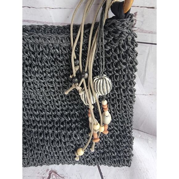 Sun "N" Sand Woven Straw Tassel Crossbody Bag Boho Style With Tags - Picture 2 of 12